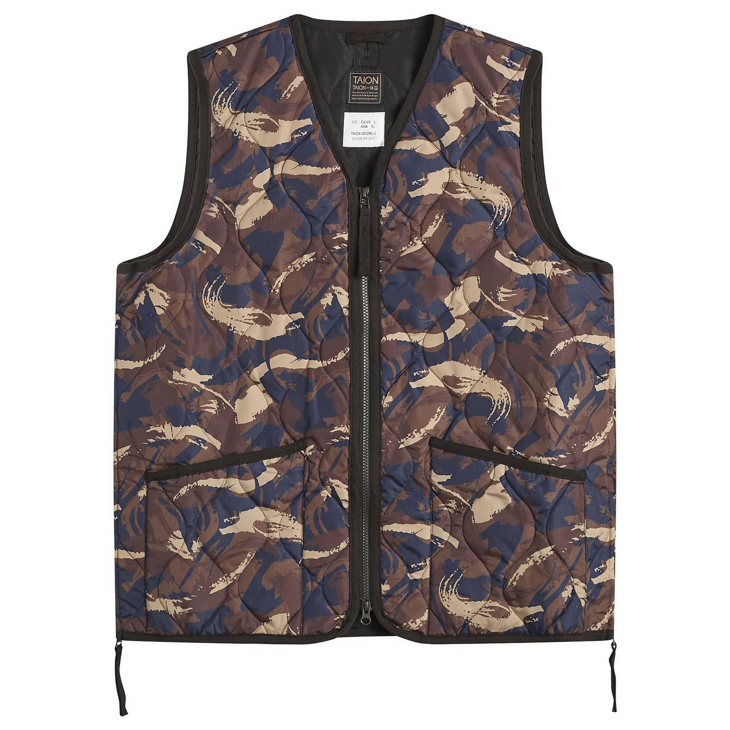 Жилетка TAION Military V-Neck Zip Down Vest Paint Camouflage Многоцветен | TAION-001ZML-1-PCA, 0