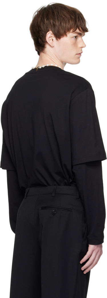 Тениска Simone Rocha Simone Rocha Layered Ruffle Pocket Long Sleeve T-Shirt Черно | 5379 0553, 2