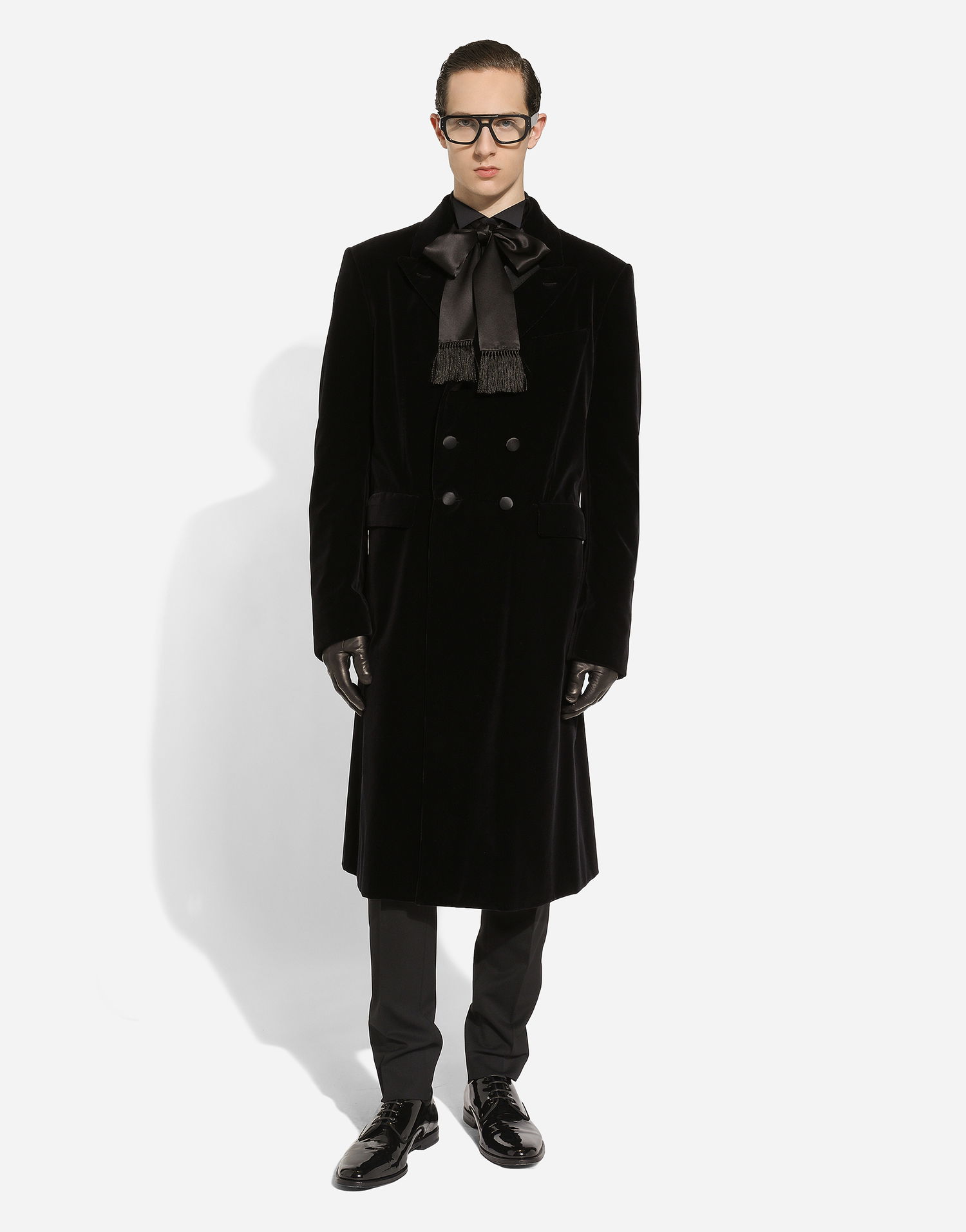 Палта Dolce & Gabbana Velvet Coat With Satin Details Черно | G039YTFUVCEN0000, 1