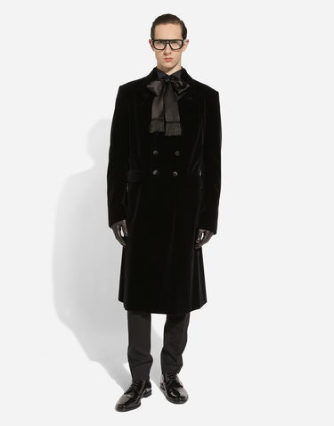 Палта Dolce & Gabbana Velvet Coat With Satin Details Черно | G039YTFUVCEN0000, 1