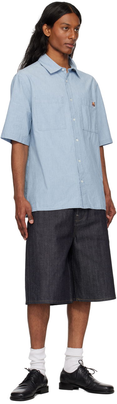 Риза MAISON KITSUNÉ Maison Kitsuné Relaxed Short Sleeve Shirt Синьо | OM00424WC5006, 3