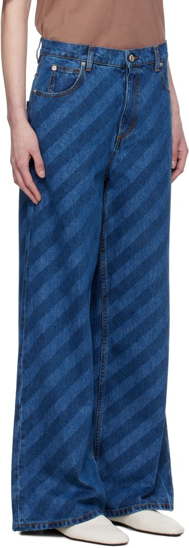 Дънки Marni Marni Wide Leg Diagonal Stripe Jeans Синьо | PAJD0432A0 USCX36, 1