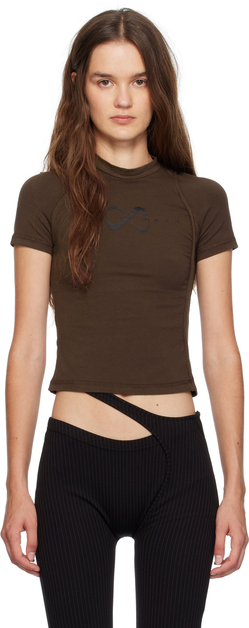 Тениска Ottolinger Ottolinger Deconstructed T-Shirt Кафяво | 115-102015-02