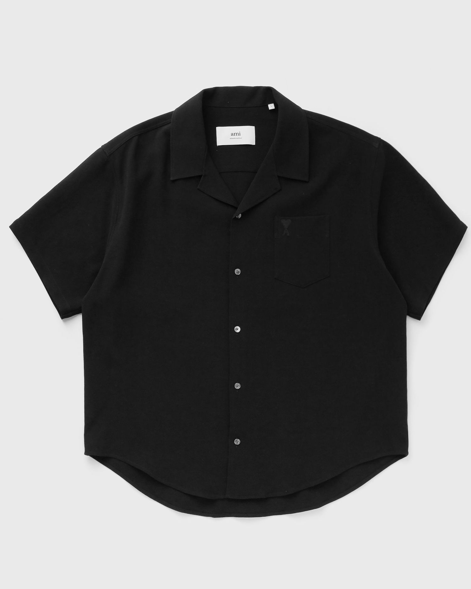 Риза AMI Boxy Camp Collar Shirt Черно | HSH219.CO0106-001, 0