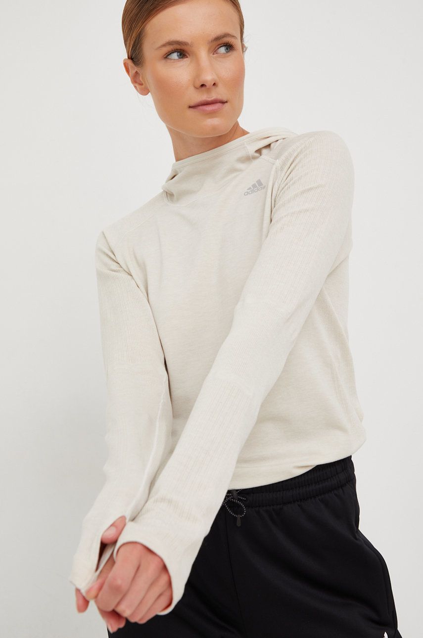 Суитчър adidas Performance X-City Running Knit Sweatshirt Бежово | HC6339, 0