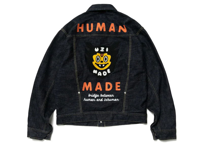Яке бомбър Human Made Uzi Made Denim Jacket Синьо | XX23JK005