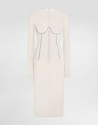 Dolce & Gabbana Lace Calf-Length Dress with Corset Detailing