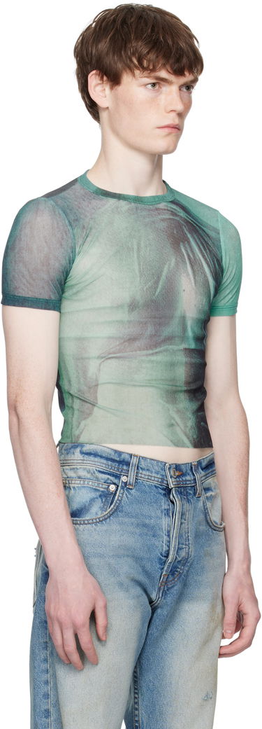 Тениска Jean Paul Gaultier Jean Paul Gaultier 'The Water' Baby Tee Зелено | 25/03-W-TO313-M004P-5557, 4