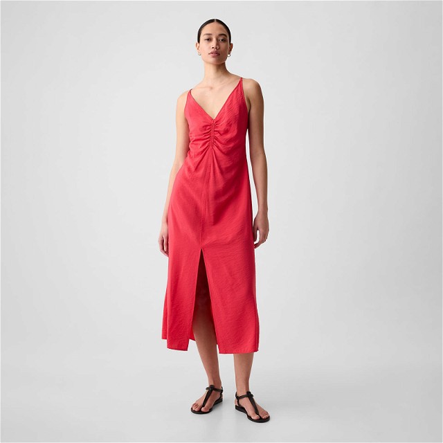Dresses Strappy Back Maxi Slip Dress Slipper Red