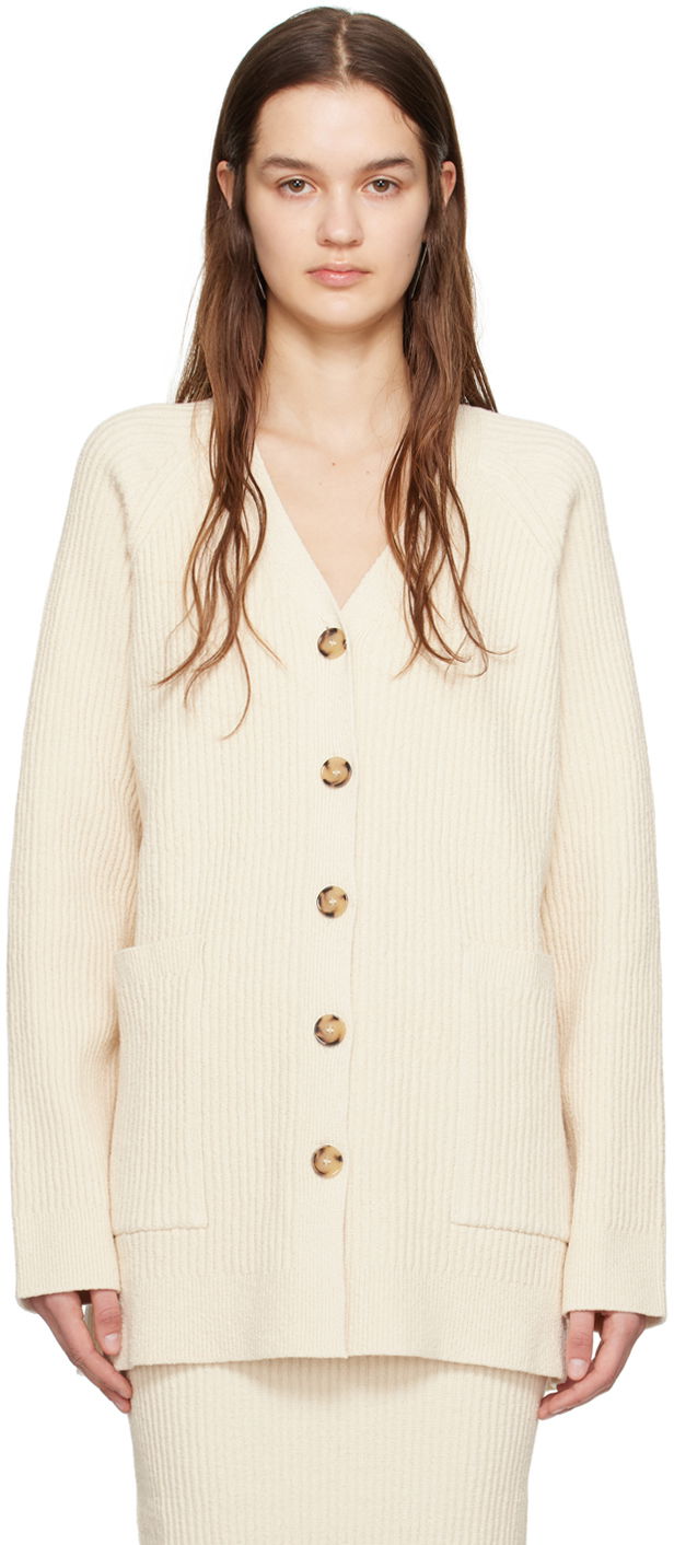 Пуловер TOTEME TOTEME Women's Ribbed Knit Cardigan Бежово | 242-WRT2183-YA0042