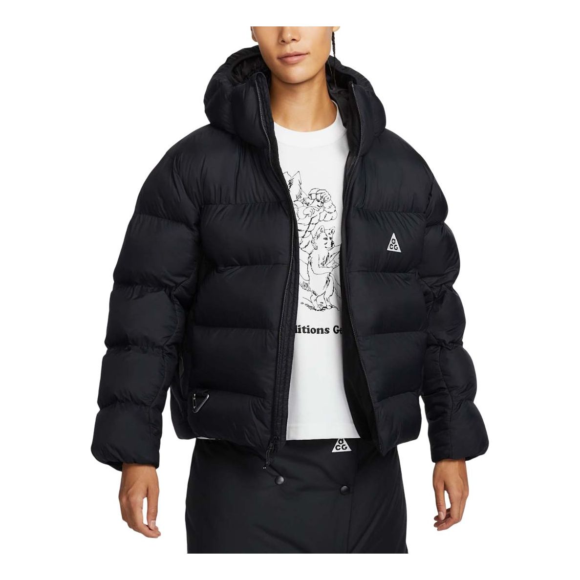 Пухо яке Nike ACG Lunar Lake PrimaLoft Loose Fit Hooded Puffer Jacket Черно | FZ6762-010, 0