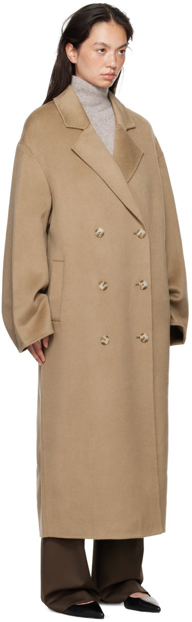 Палта Loulou de Saison Loulou de Saison Borneo Double-Breasted Long Coat Бяло | BORNEO, 4