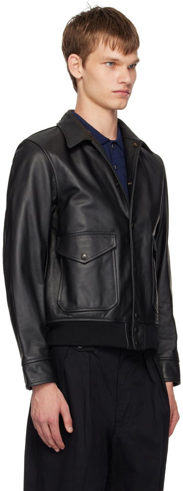 Яке бомбър BEAMS BEAMS PLUS Military Leather Bomber Jacket Черно | 3818-0018-202, 1