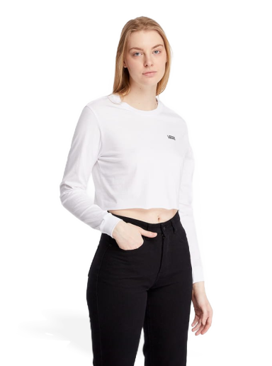 Тениска Vans Junior V Tee Crop Бяло | VN0A4OUQWHT1
