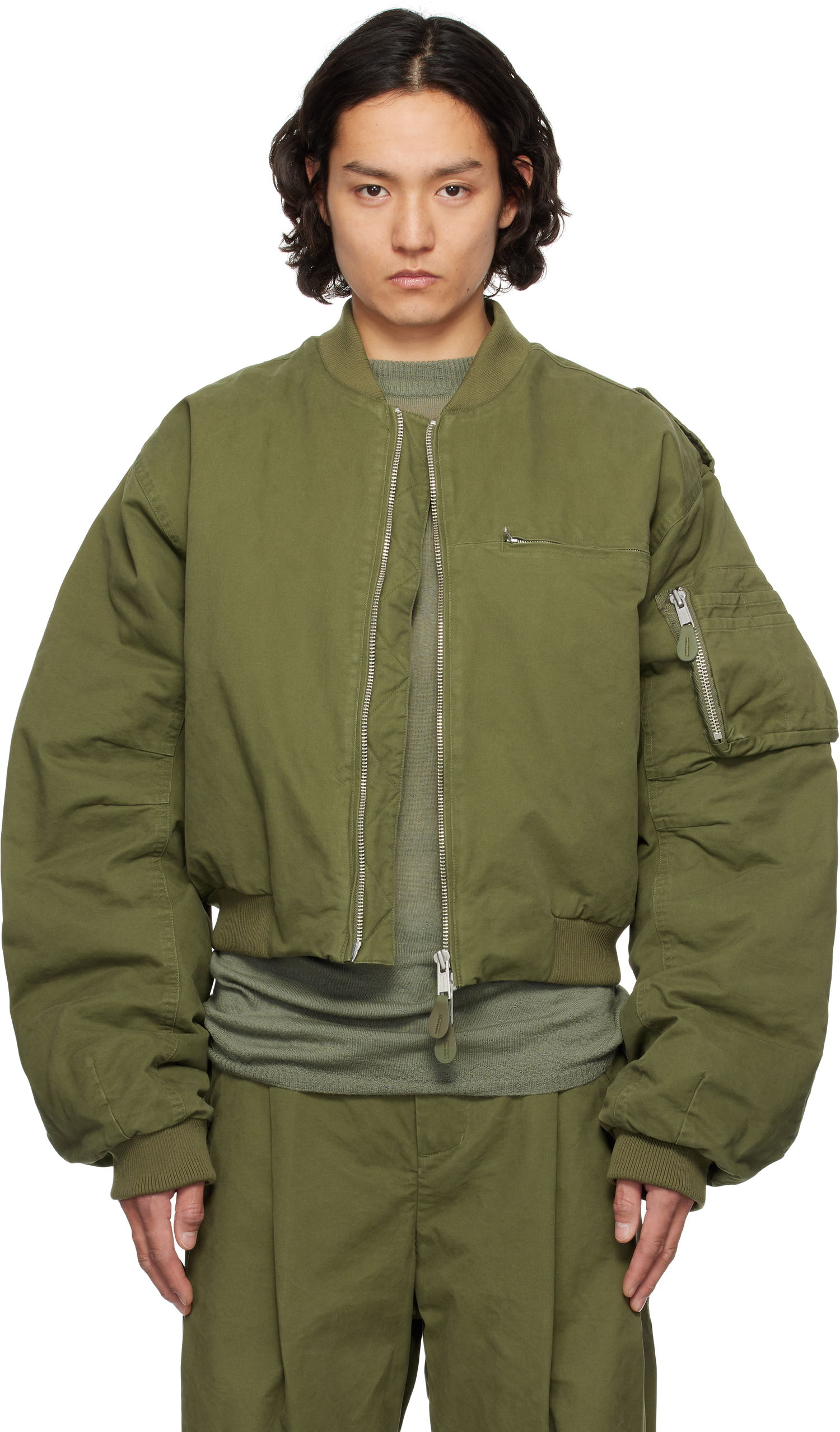 Яке бомбър Entire Studios Entire Studios A-4 Bomber Jacket Зелено | ESU-S25-1008-AR, 0