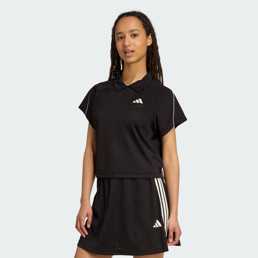 Поло тениска adidas Performance Stadium 3-Stripes Tennis Jacquard Polo Tee Черно | JL6887, 0