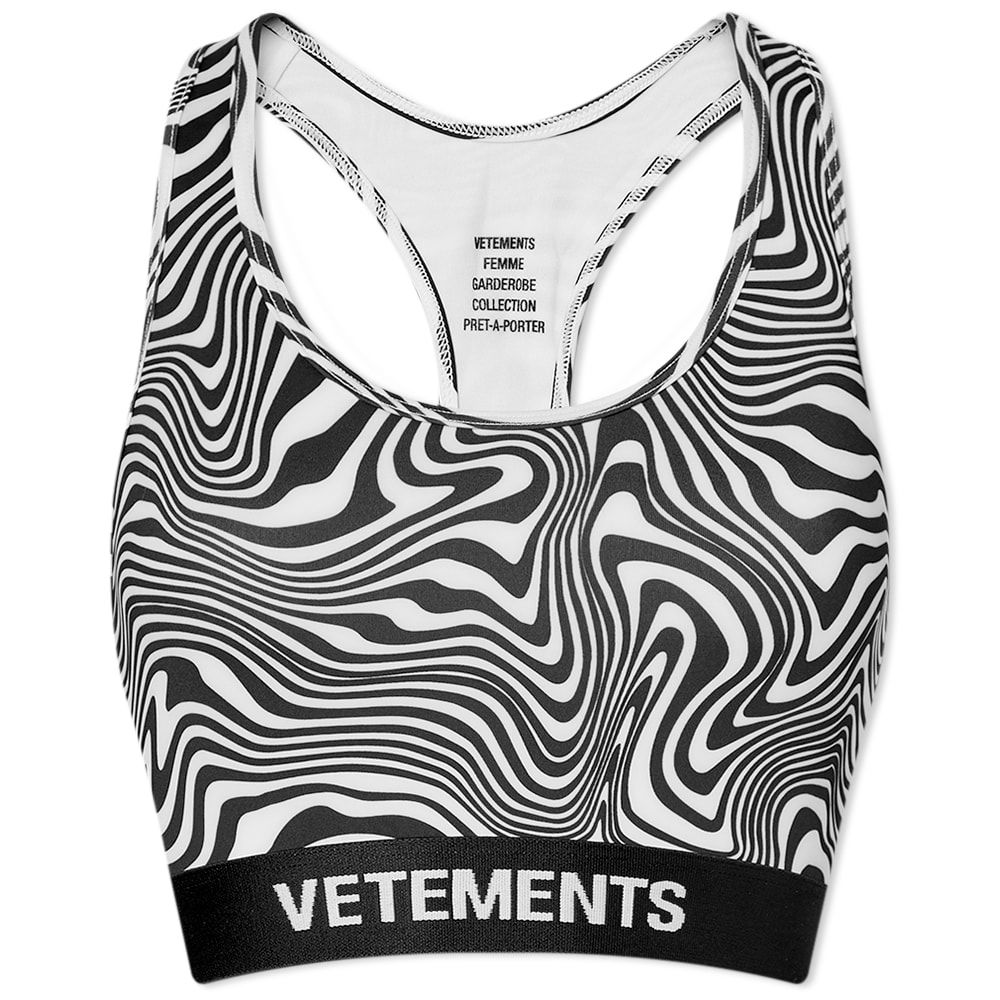 Сутиен VETEMENTS Zebra Sports Bra Черно | WE52TR200Z, 0