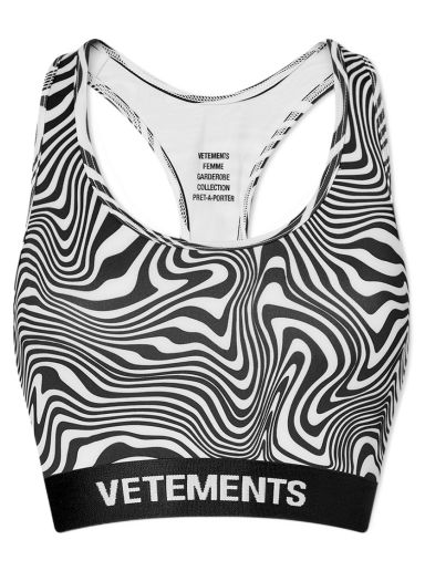 Сутиен VETEMENTS Zebra Sports Bra Черно | WE52TR200Z