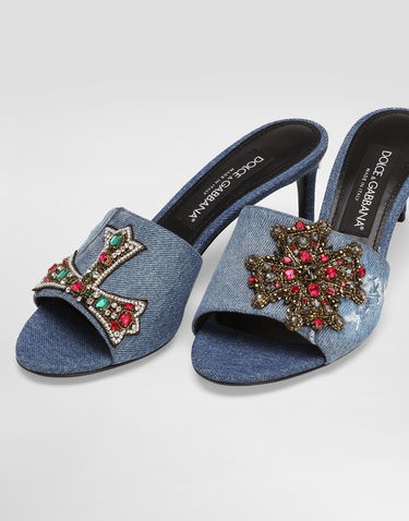 Аксесоари Dolce & Gabbana Dolce & Gabbana Denim Mules with Embellishments Синьо | CR1893AN6248C609, 3
