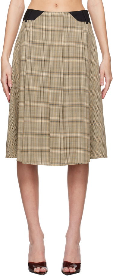 Пола Miaou Miaou Albra Plaid Midi Skirt Бежово | 4055BCWBRC, 0