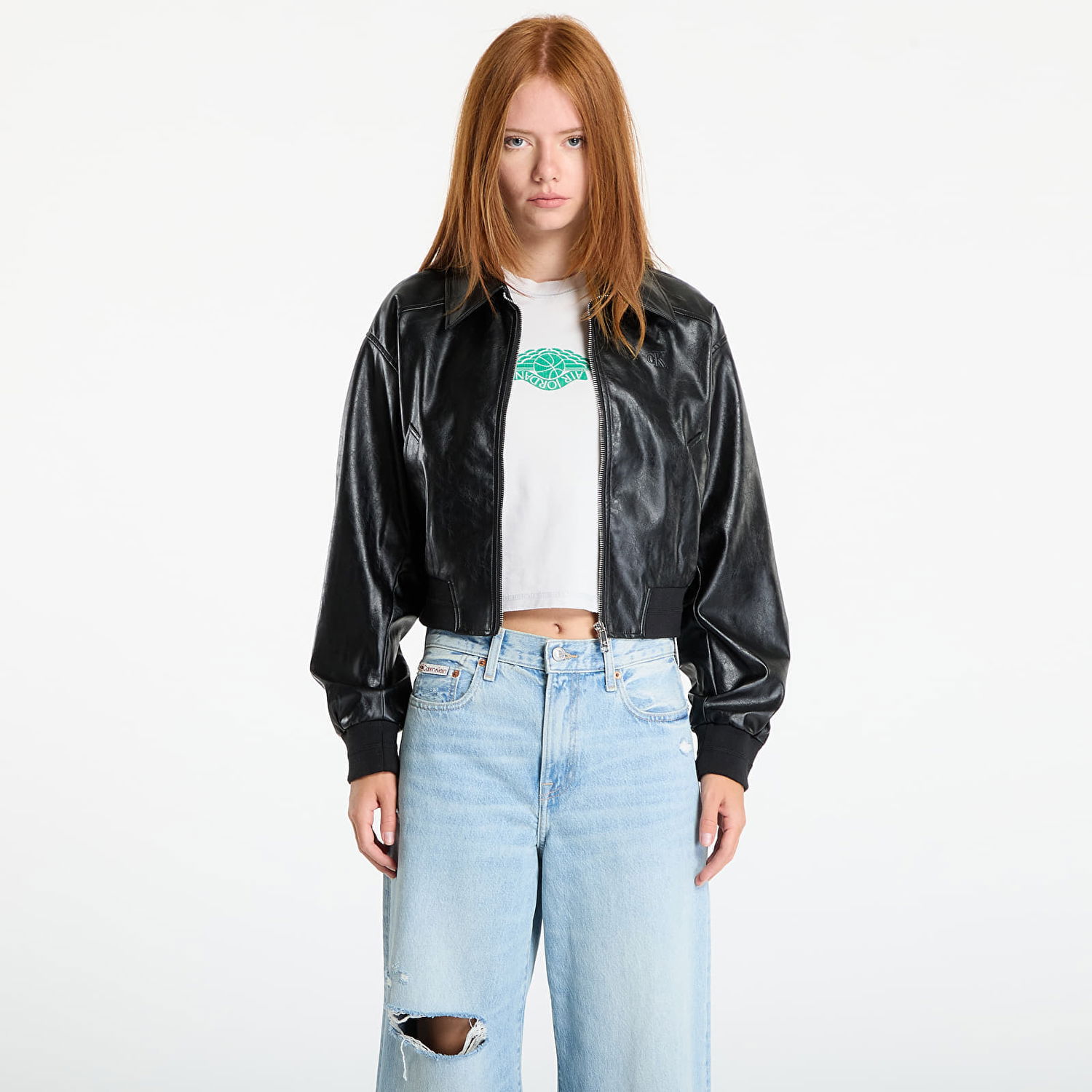 Яке CALVIN KLEIN Calvin Klein Jeans A-Cropped Crinkle Jacket Черно | LV047C518G UB1, 0