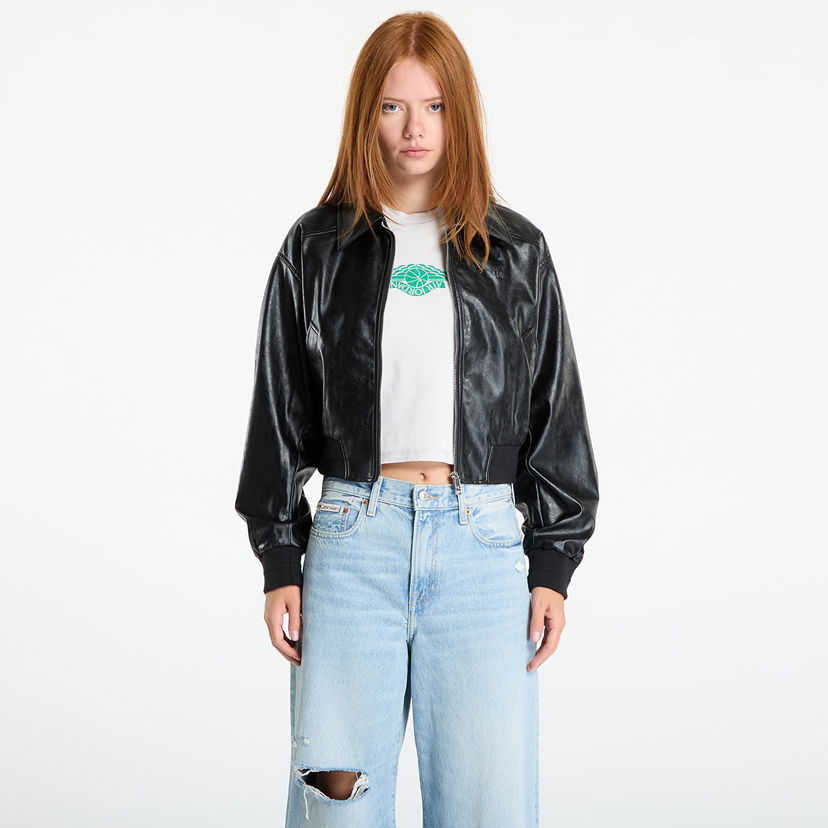 Яке CALVIN KLEIN Calvin Klein Jeans A-Cropped Crinkle Jacket Черно | LV047C518G UB1