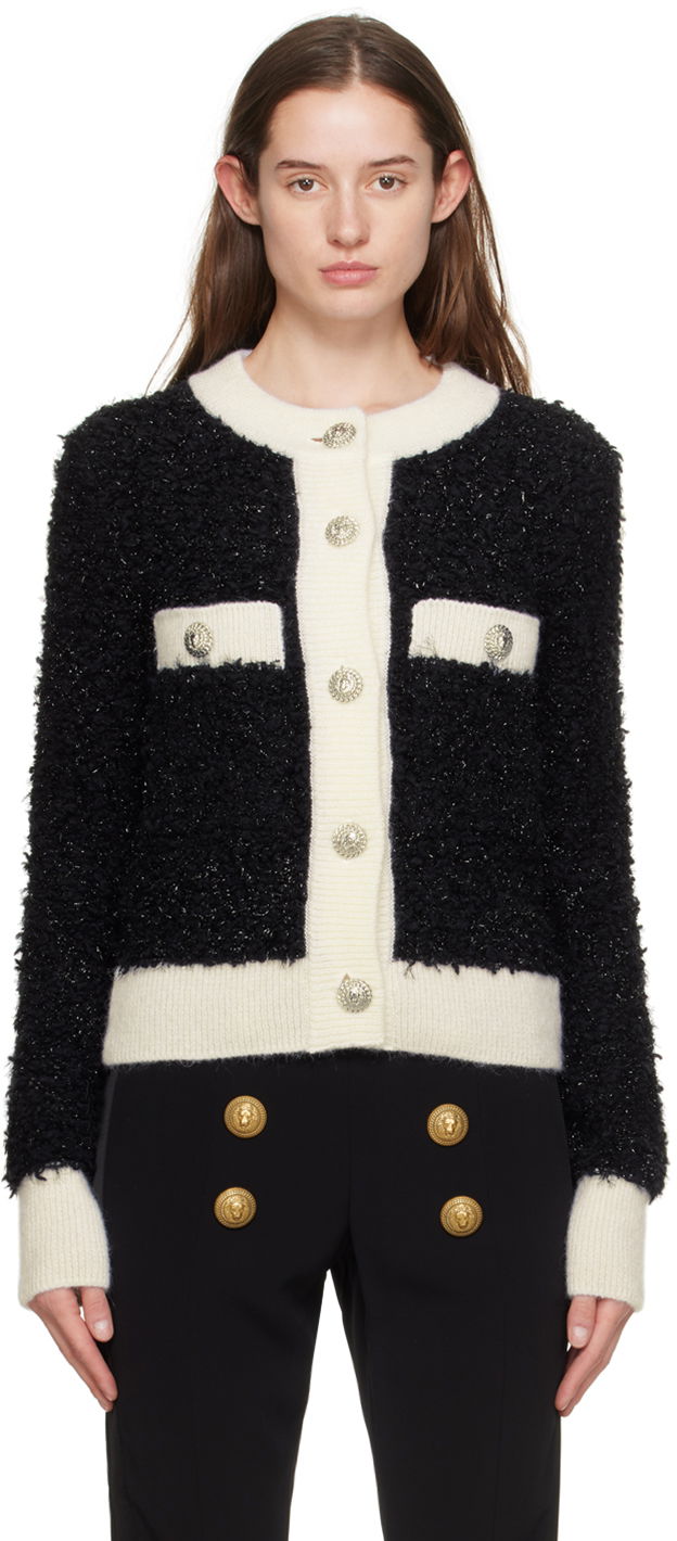 Пуловер Balmain Textured Cardigan Черно | BF0KL125KF19, 0
