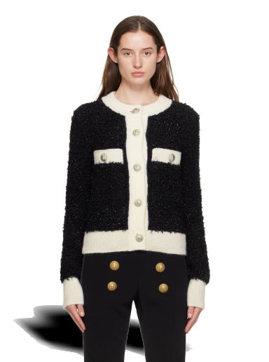 Пуловер Balmain Textured Cardigan Черно | BF0KL125KF19