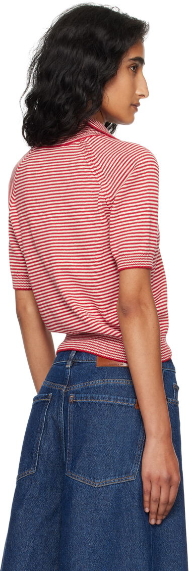 Поло тениска Max Mara Weekend Max Mara Striped Knit Polo Червено | 2525366131600, 2