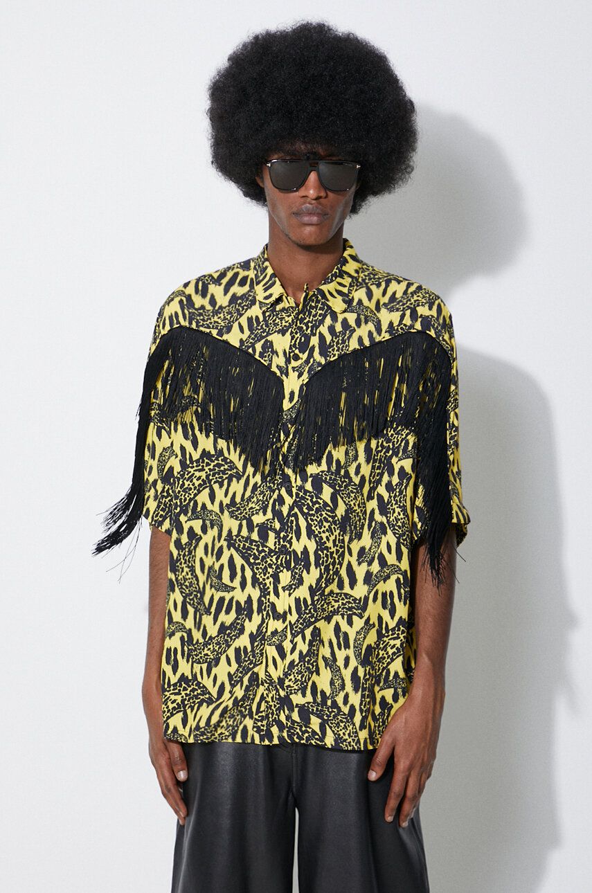 Риза Fiorucci Fiorucci Banimalier Print Fringed Shirt Жълто | M01FPTSH054VI01YW02, 0