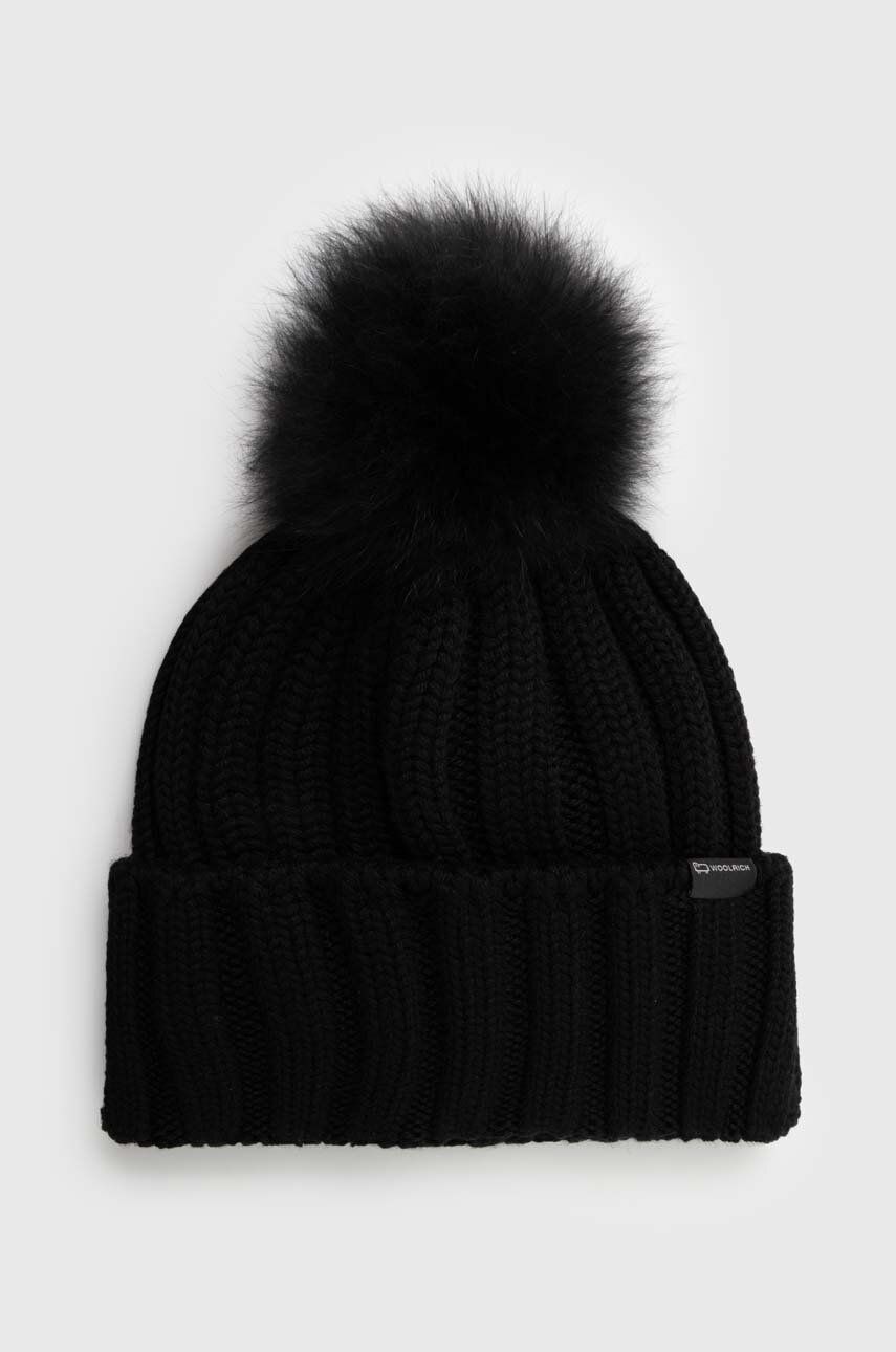 Wool Beanie with Pom-Pom, 0