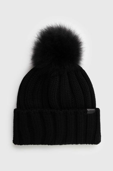 Wool Beanie with Pom-Pom, 0