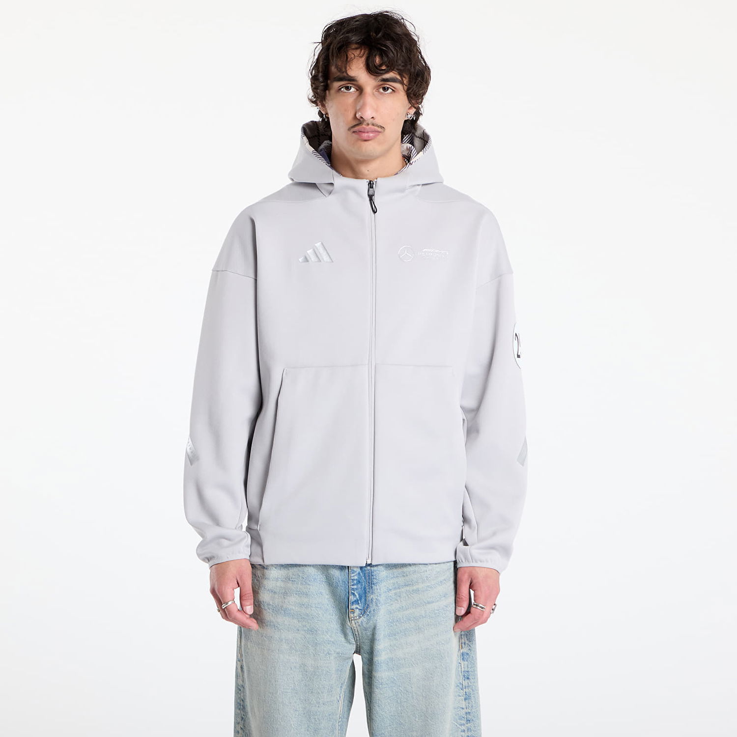 Суитчър adidas Performance adidas x Mercedes AMG Full Zip Hoodie Сиво | JW3473, 0