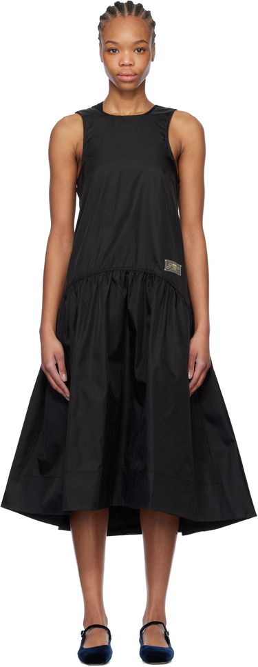 Pокля GANNI GANNI Duchesse Nylon Midi Dress Черно | W0478, 0