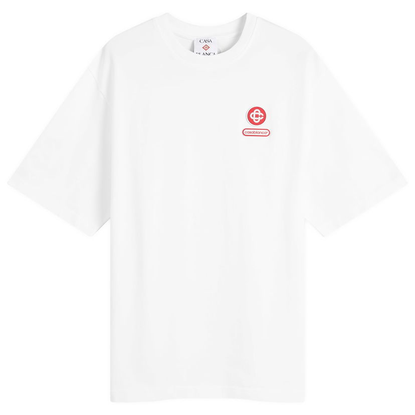 Тениска Casablanca Casablanca Jersey Logo Patch Oversized T-Shirt, Size Small Бяло | M-AW25-JTS-044-04