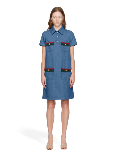 Pокля Gucci Web Mini Dress Синьо | 753515 XDCMH