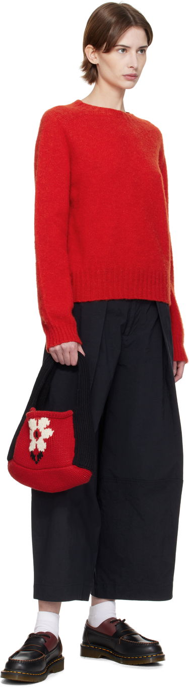 Дамска чанта YMC YMC Hand Knit Bag with Flower Design Червено | QBXMA, 3