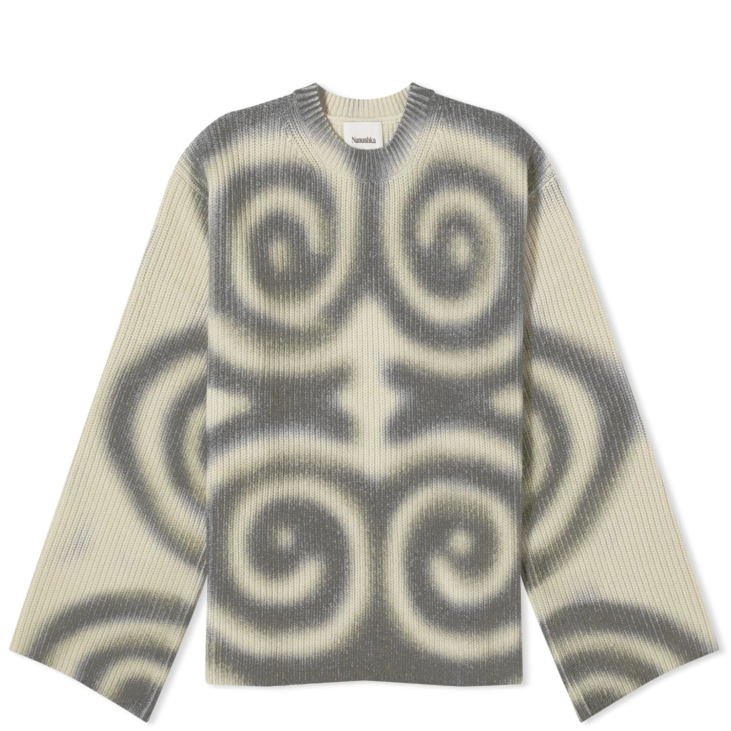 Пуловер Nanushka Maura Spiral Knit Jumper Бежово | NW24RSSW00471, 0