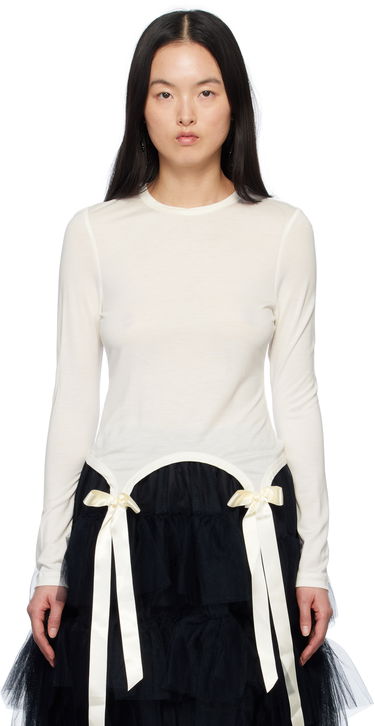 Тениска Simone Rocha Simone Rocha Bow Tail T-Shirt Бяло | 5313 0571, 0