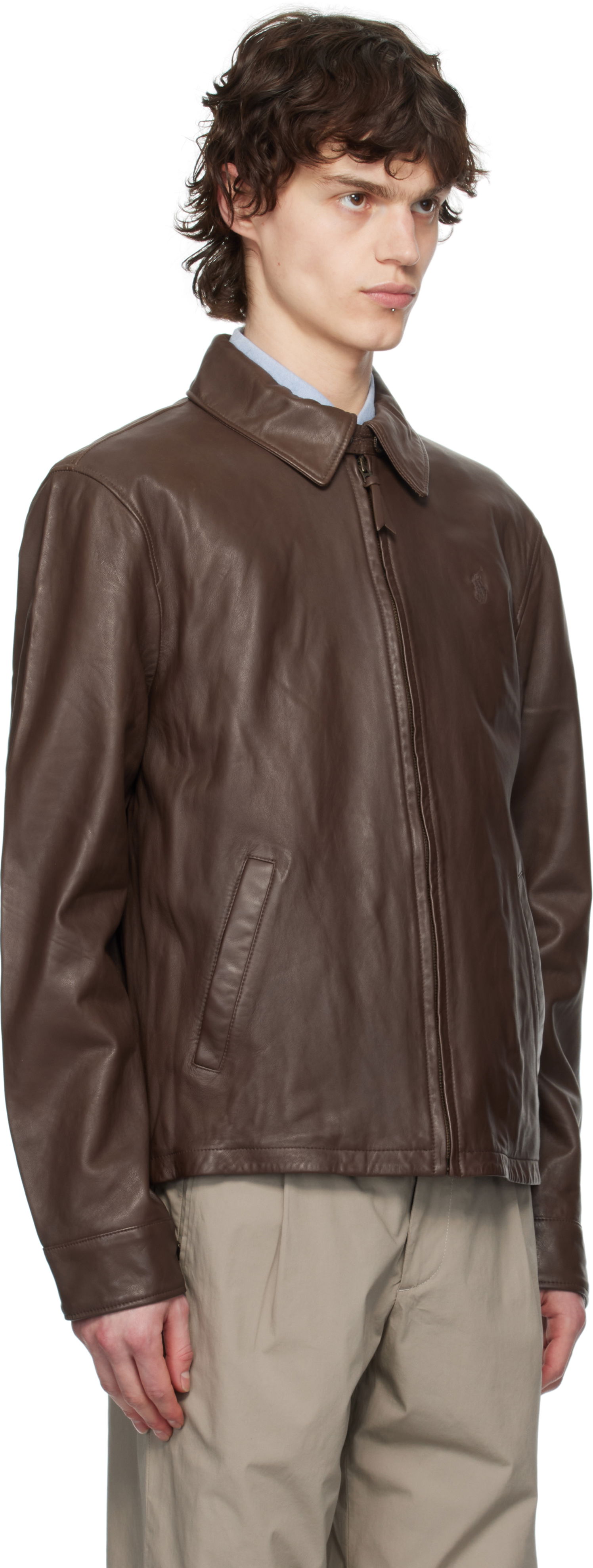 Яке Polo by Ralph Lauren Polo Ralph Lauren Zip Leather Jacket Кафяво | 710671431002, 1