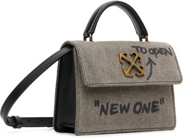 Дамска чанта Off-White Jitney Baby Quote Denim Bag with Crossed Arrows Hardware Сиво | OWNP063F25DEN0011110, 1