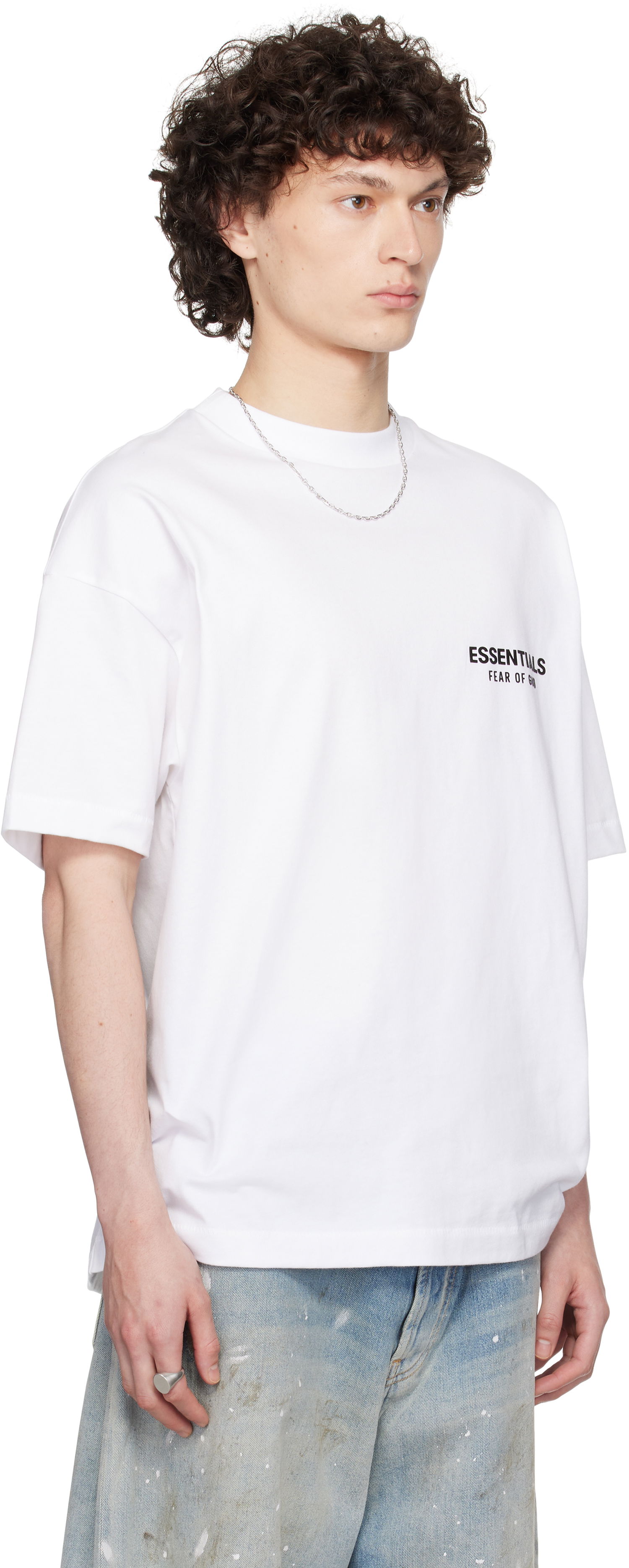 Тениска Fear of God ESSENTIALS Classic Short Sleeve T-Shirt Бяло | 125AS254192F, 1