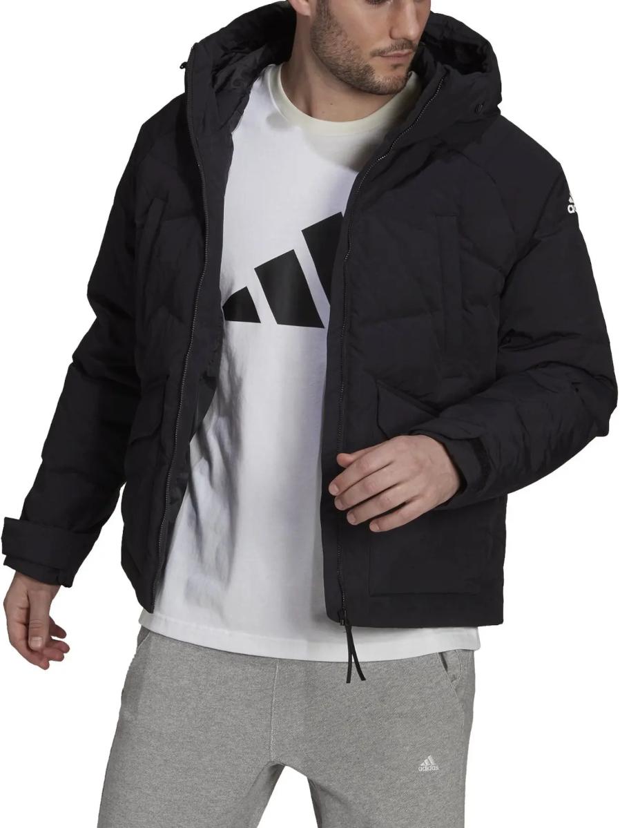 Пухо яке adidas Originals Black Hooded Puffer Jacket Черно | gt6538, 0