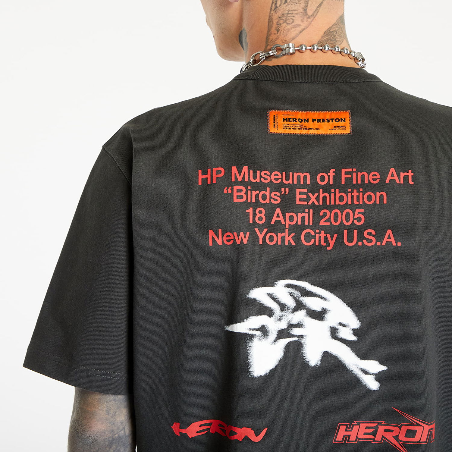 Тениска HERON PRESTON 'Museum' T-Shirt Черно | HMAA032F23JER0051025, 1