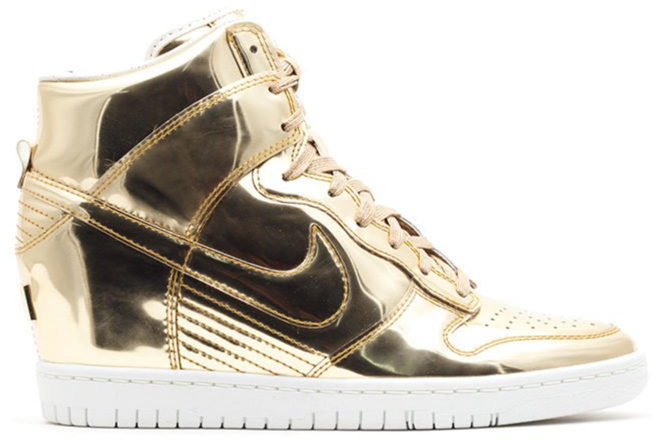 Кецове и обувки Nike Dunk High Sky Hi Liquid Gold W Металик | 639233-770, 0