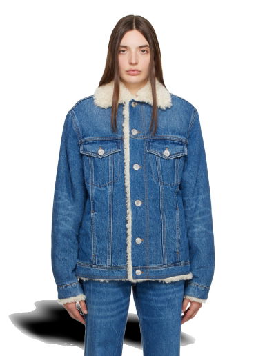 Яке AMI Faded Denim Trucker Jacket Тъмно синьо | UJK239.DE0016