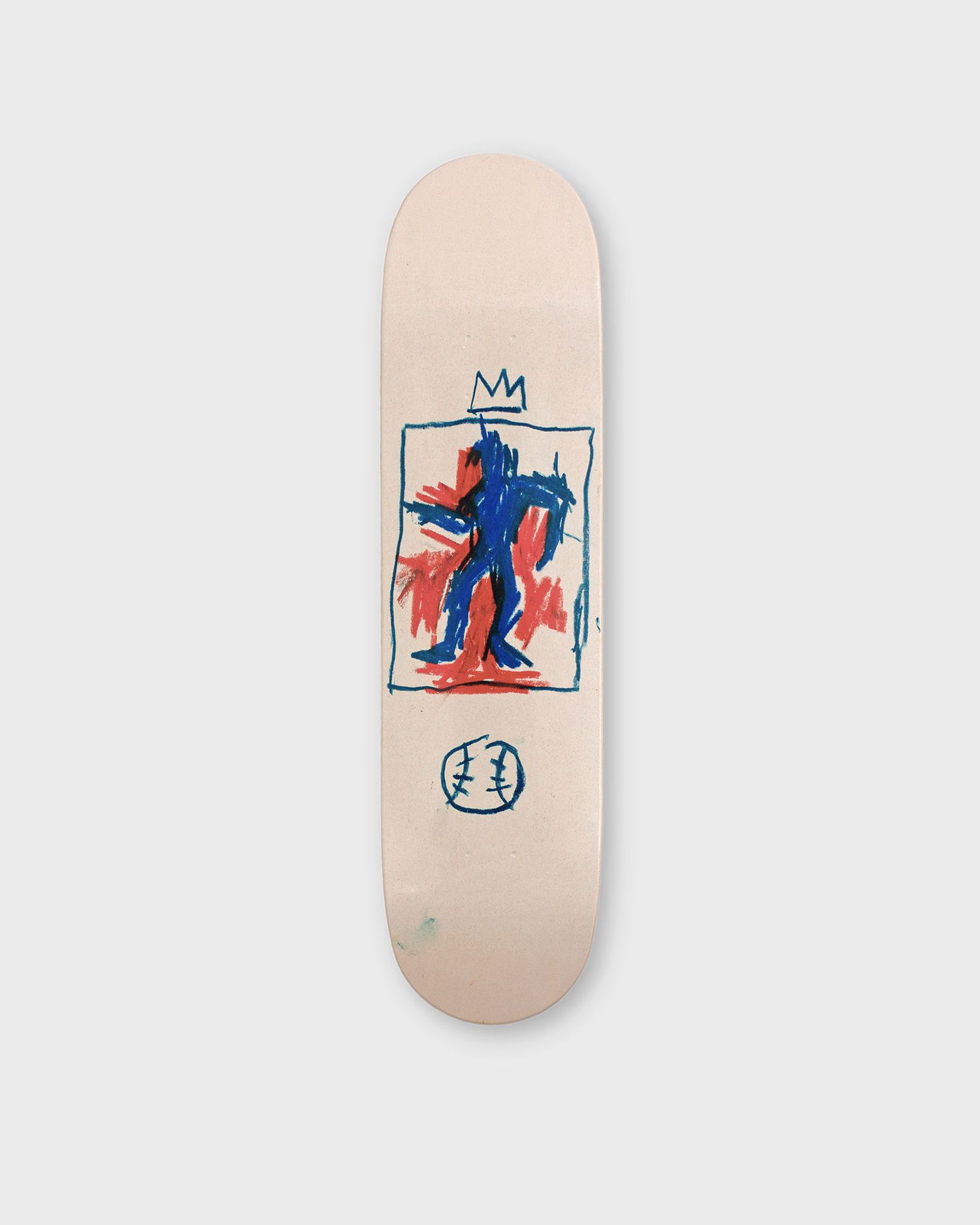 Skate The Skateroom Jean-Michel Basquiat King of Baseball Skateboard Deck Бежово | KING-OF-BASEBALL, 1