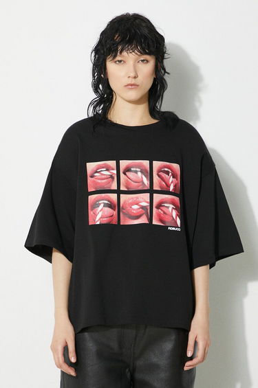 Тениска Fiorucci Fiorucci Mouth Print Padded T-Shirt Черно | M01FPTSH105CJ01BK01, 0
