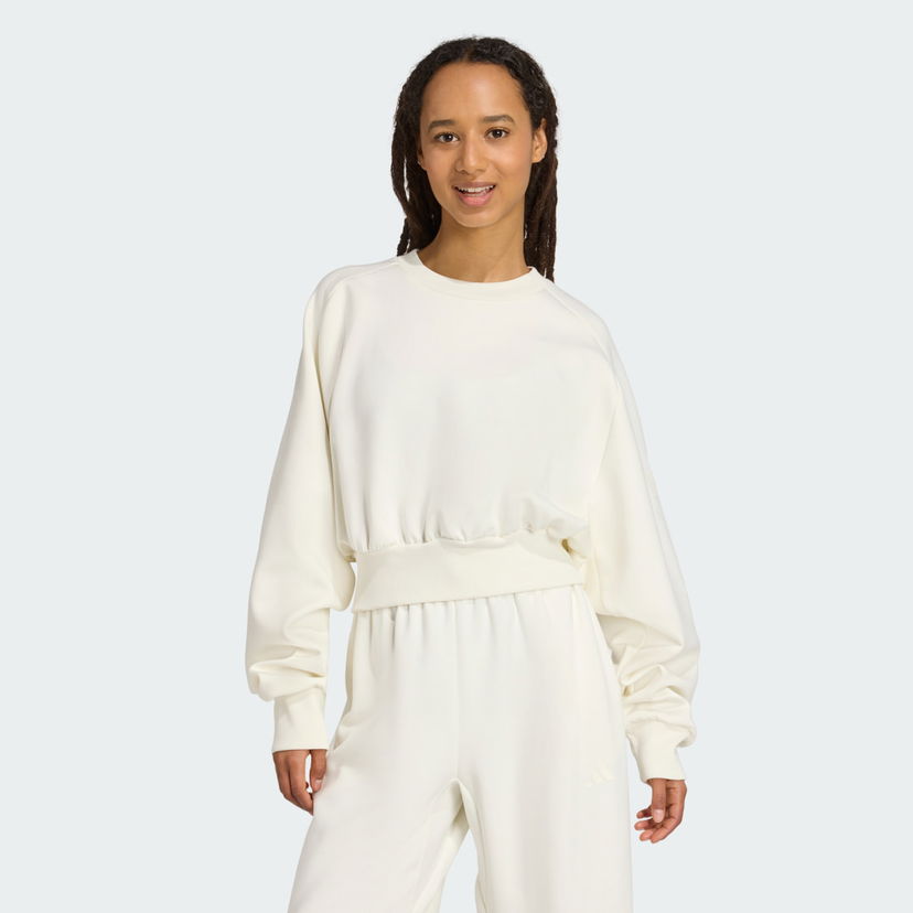 Суитчър adidas Performance ALL SZN Soft Lux Sweatshirt Бяло | JV9893