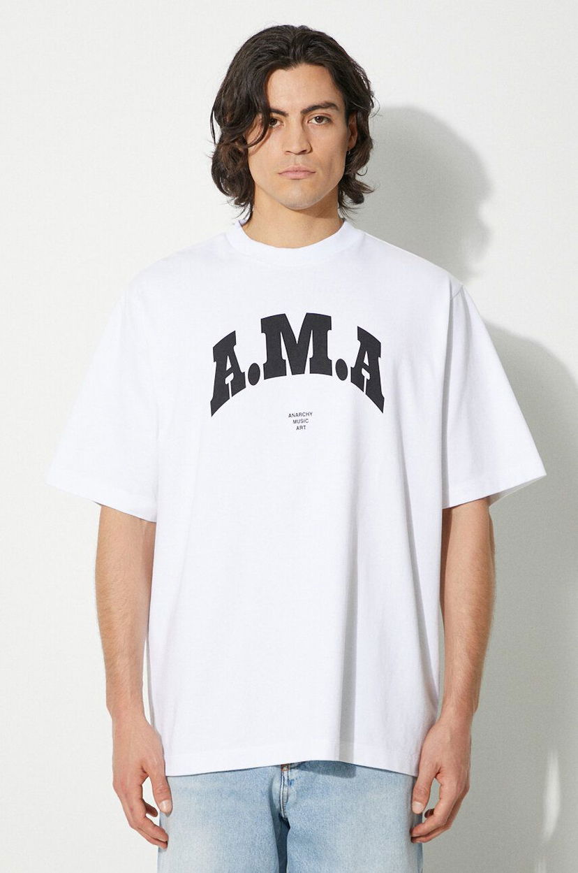 Тениска Marcelo Burlon T-Shirt Ama Over Tee With Print Бяло | CMAA054F24JER00B0110